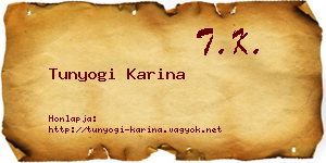 Tunyogi Karina névjegykártya